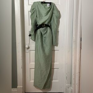 ASOS formal green long sleeve dress